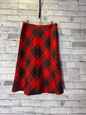 Vintage Highland Queen Red Plaid Women's Skirt